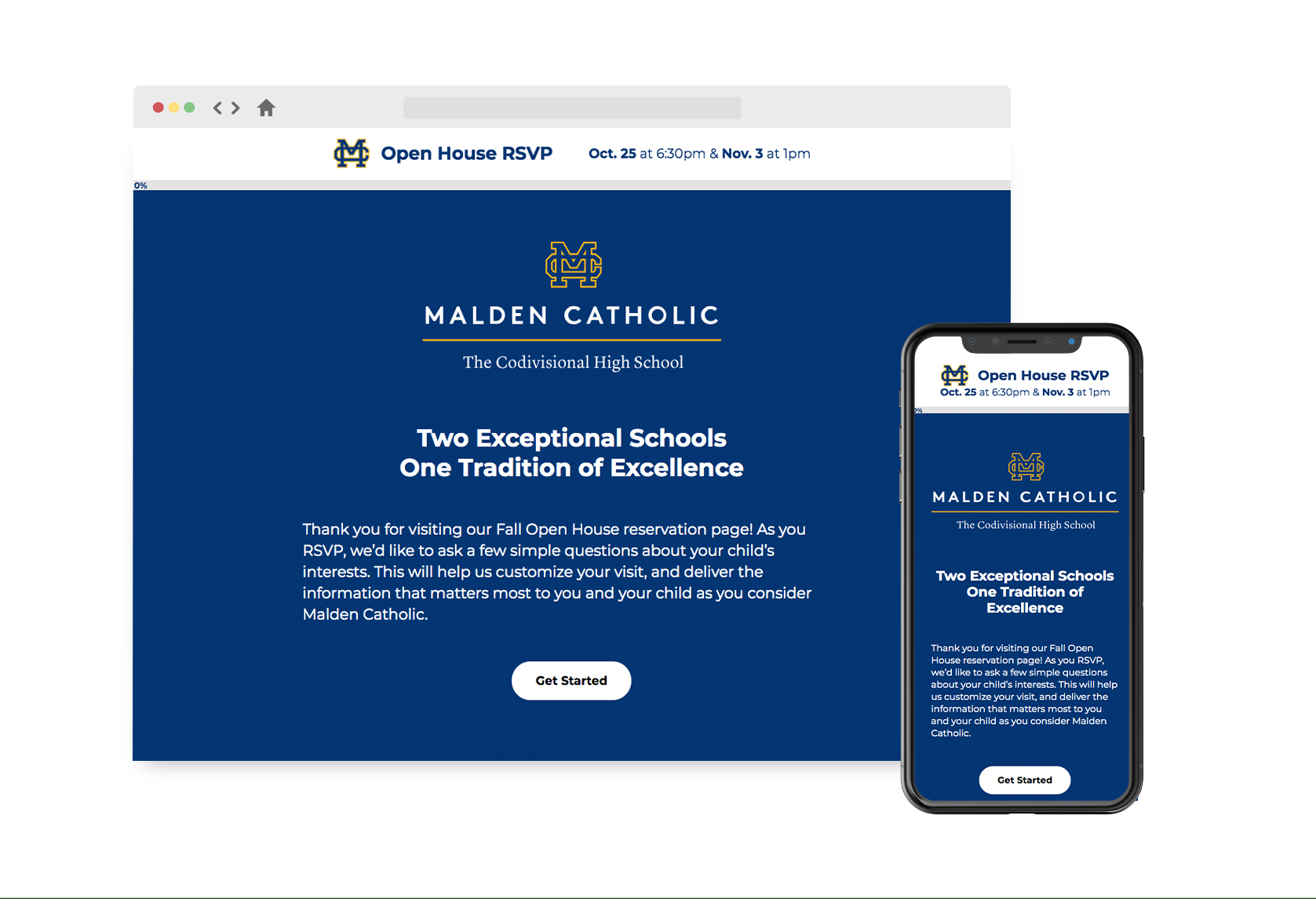 Malden Catholic Open House Landing Page