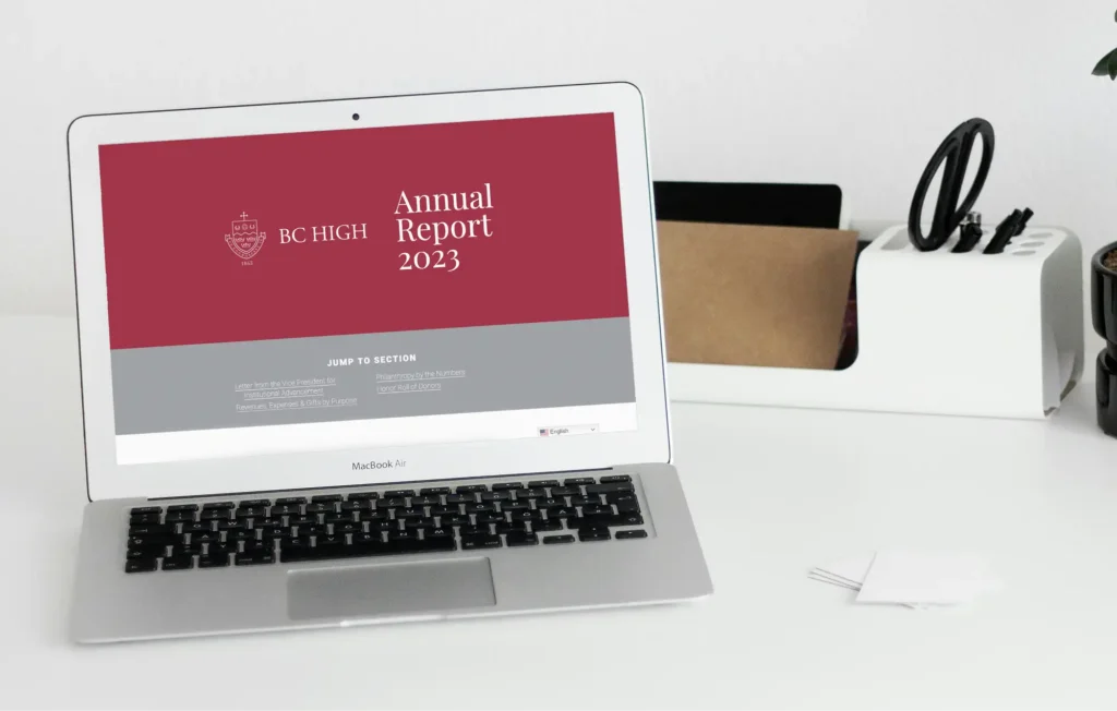 BC High Annual Report custom online publication